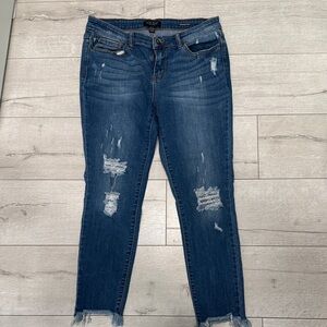 Judy Blue Dark Blue Distressed straight Jeans